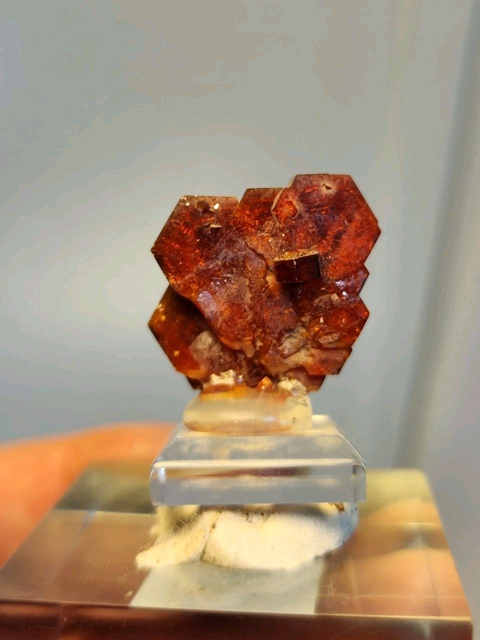 Large Moroccan Vanadinite Single hoppered Crystal Hexagonal Red Mineral Specimen