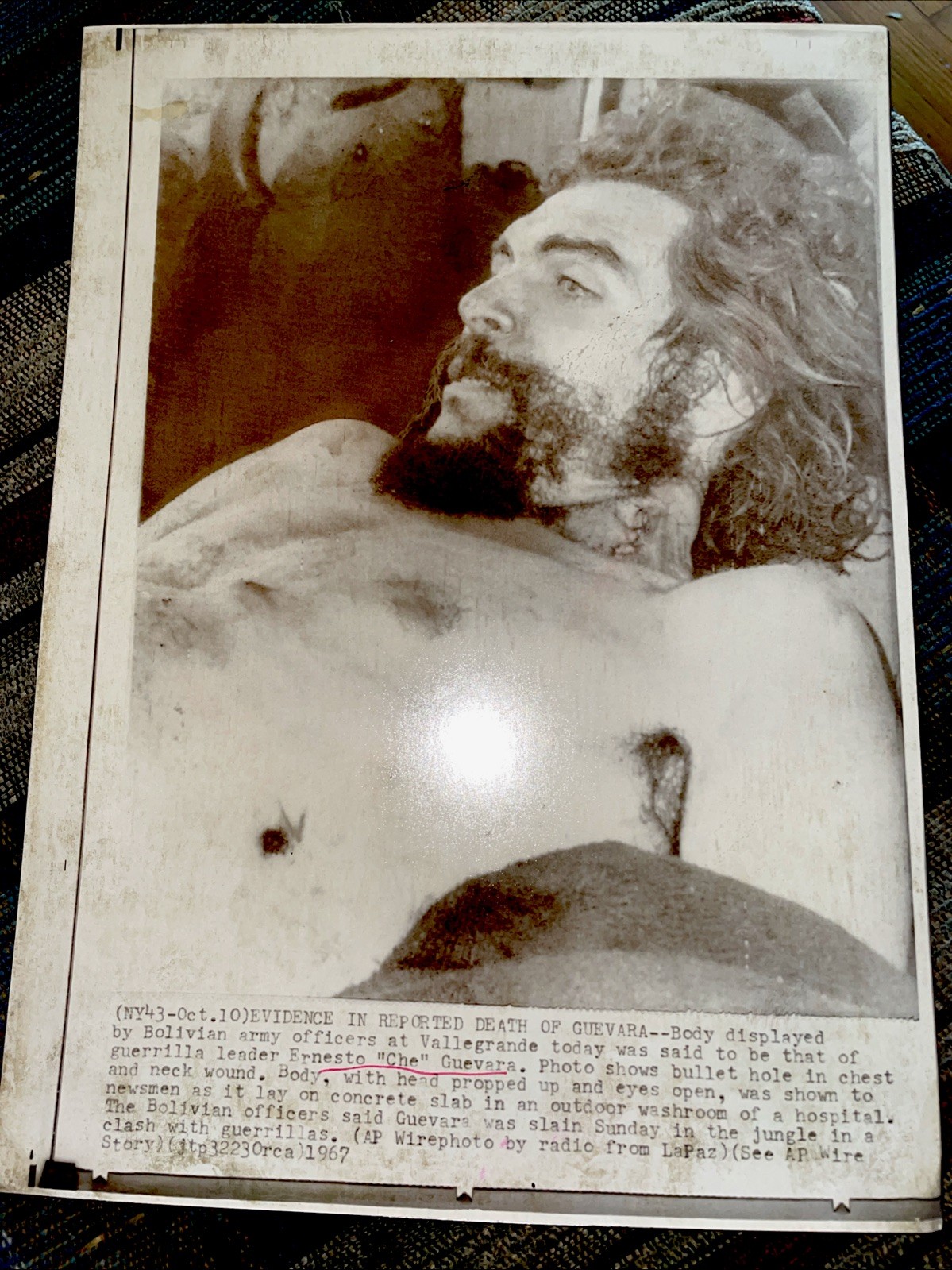 1967 ERNESTO CHE GUEVARA PHOTO CUBAN GUERILLA REBEL BOLIVIA JUNGLE WARFARE