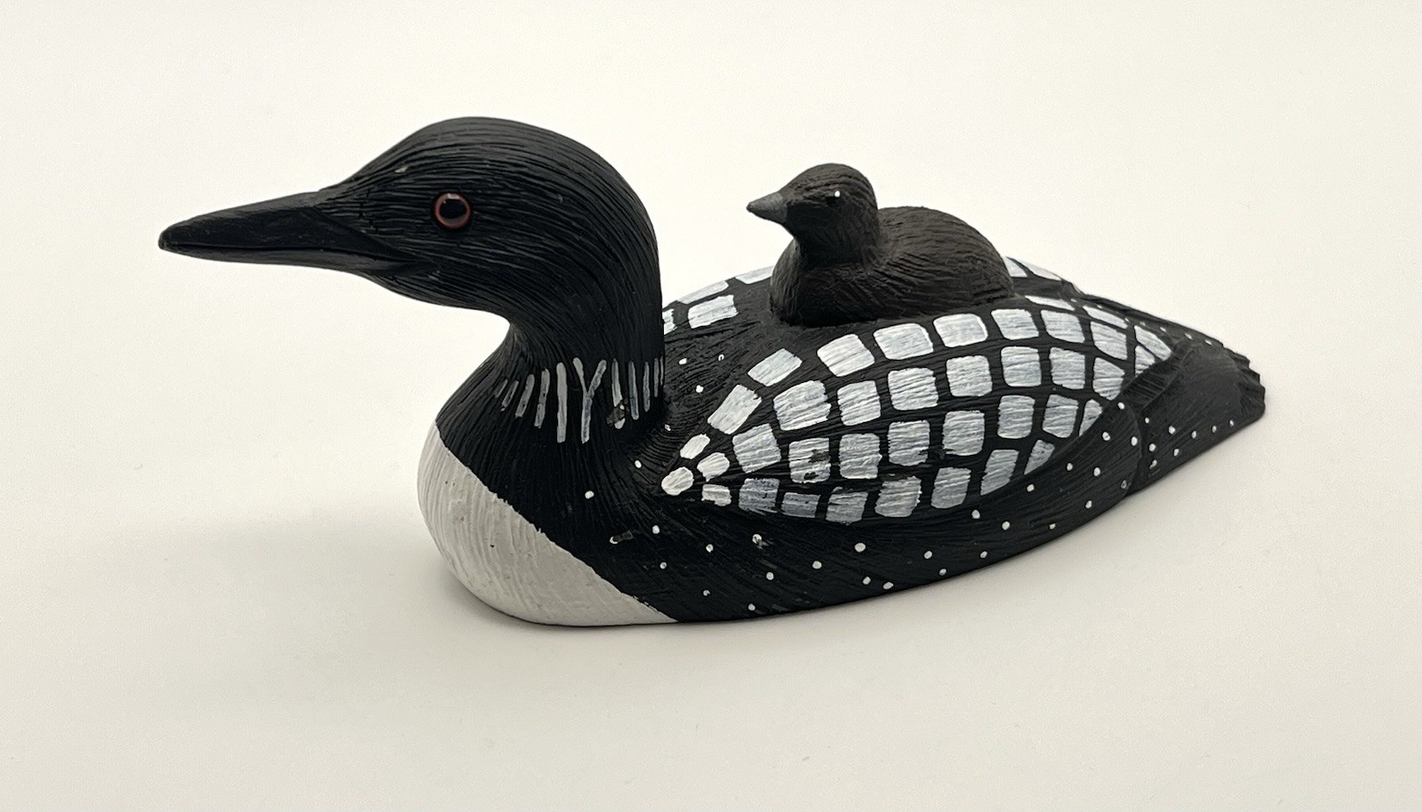 Jennings Decoy Company Loon and Loon Chick Figurine Made in USA