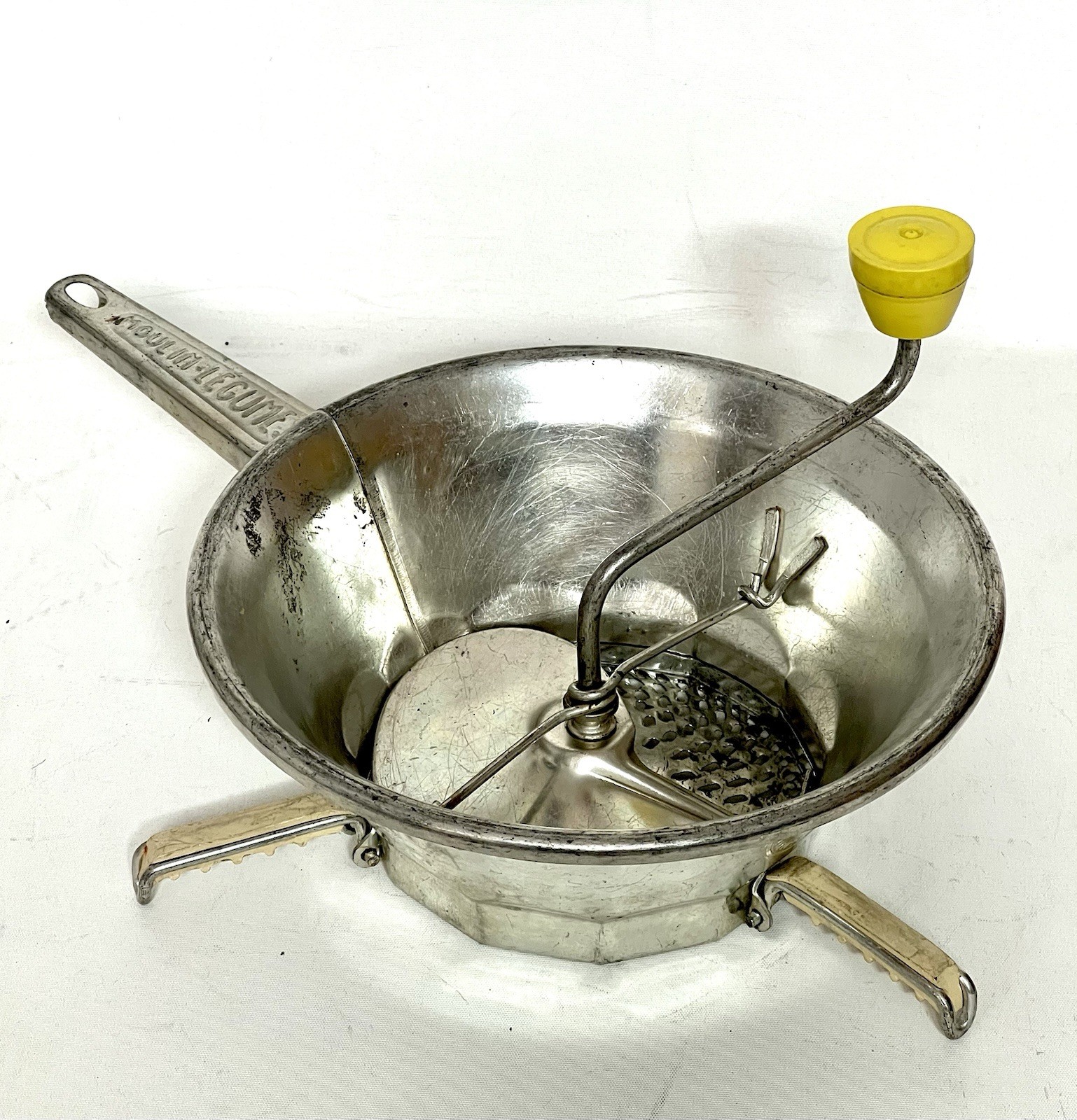 Vintage Moulin-Legumes Tin Rotary Food Mill No 2 Made In France With One Disc Vintage Moulin-Legumes Tin Rotary Food Mill No 2 Made In France With One Disc
