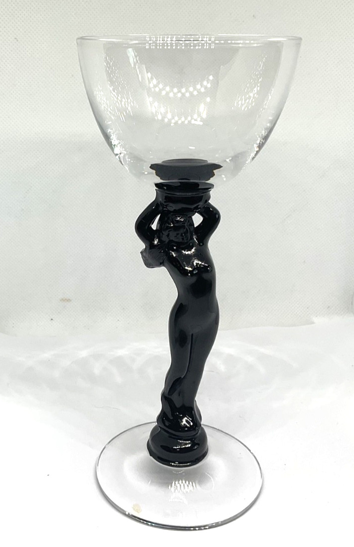 Trader Vic's Imperial Black Nude Stem Cocktail Glasses Tiki Polynesian Barware