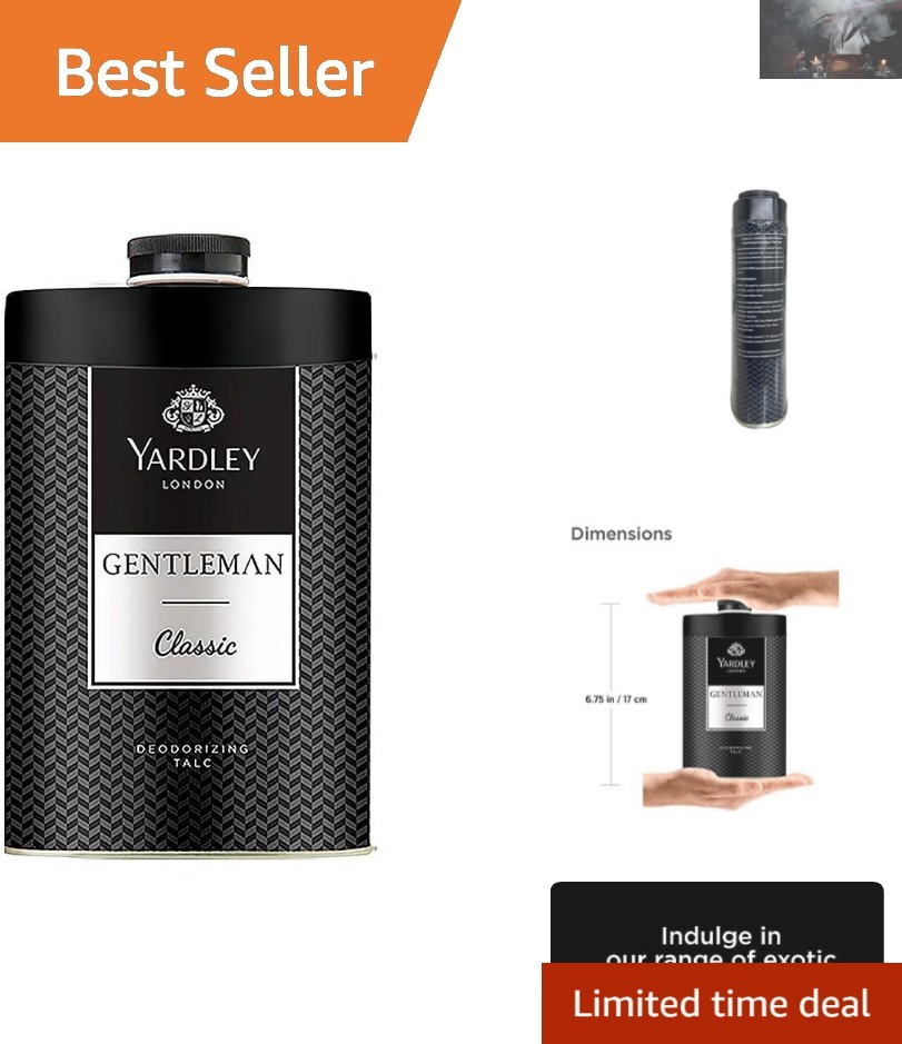 Luxurious 100G Deodorising Talc for Men - Smooth, Fresh & Comfortable Skin