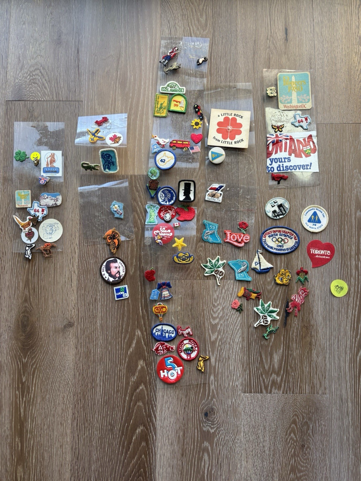VTG Lot of Patches Stickers Pins C&P Telephone Pioneers Represents Many States