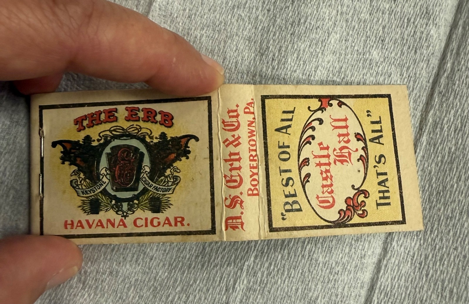 Castle Hall rare vintage matchbook
