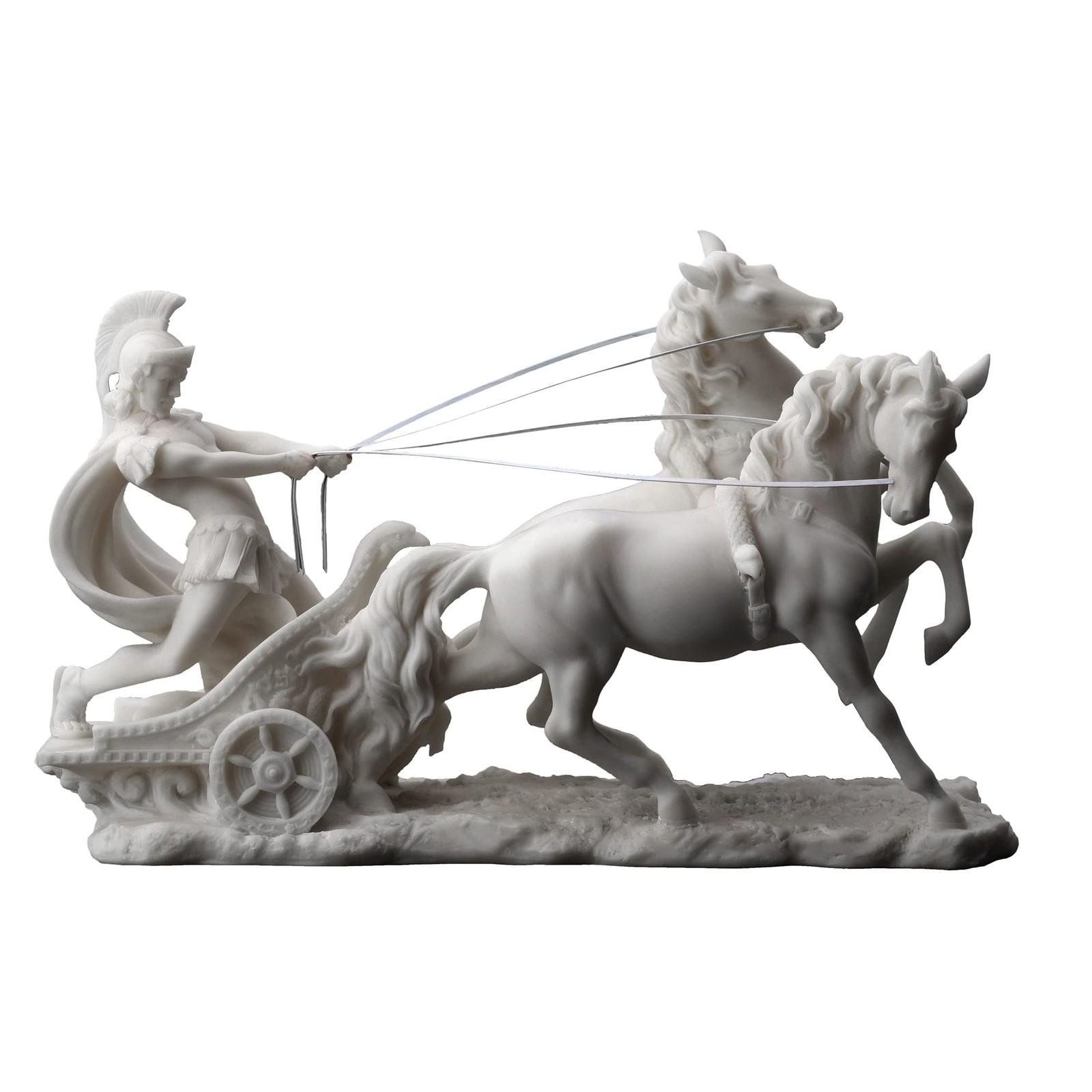 Veronese Design 10 1/4 Inch Roman Centurion on Two Horse Chariot Statue Resin