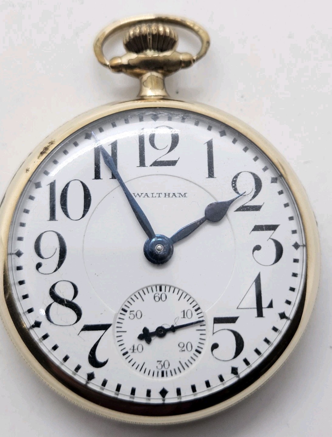Antique 1908 WALTHAM Crescent St 21J Railroad Grade R.R 14K Gold GF Pocket Watch