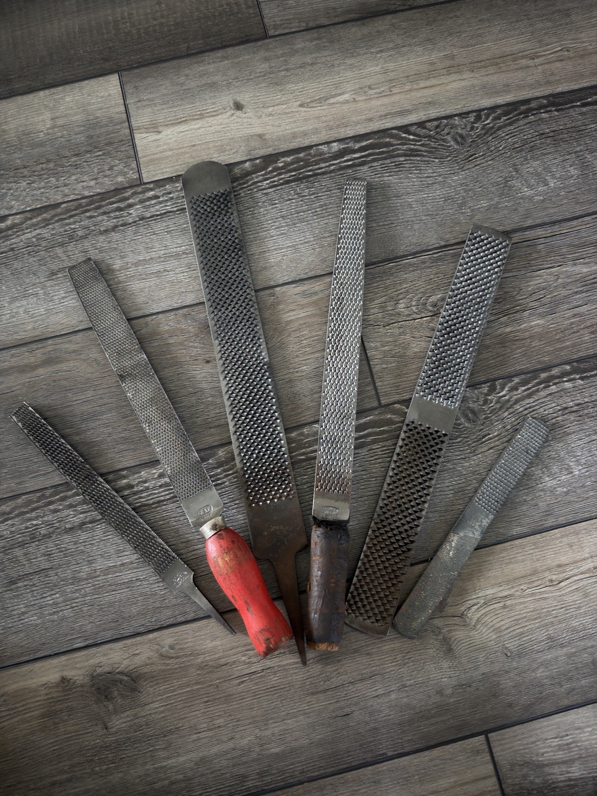 Vintage Wood Cabinet Rasp Farrier Lot 6pc Belknap Simonds K&F Nicholson 