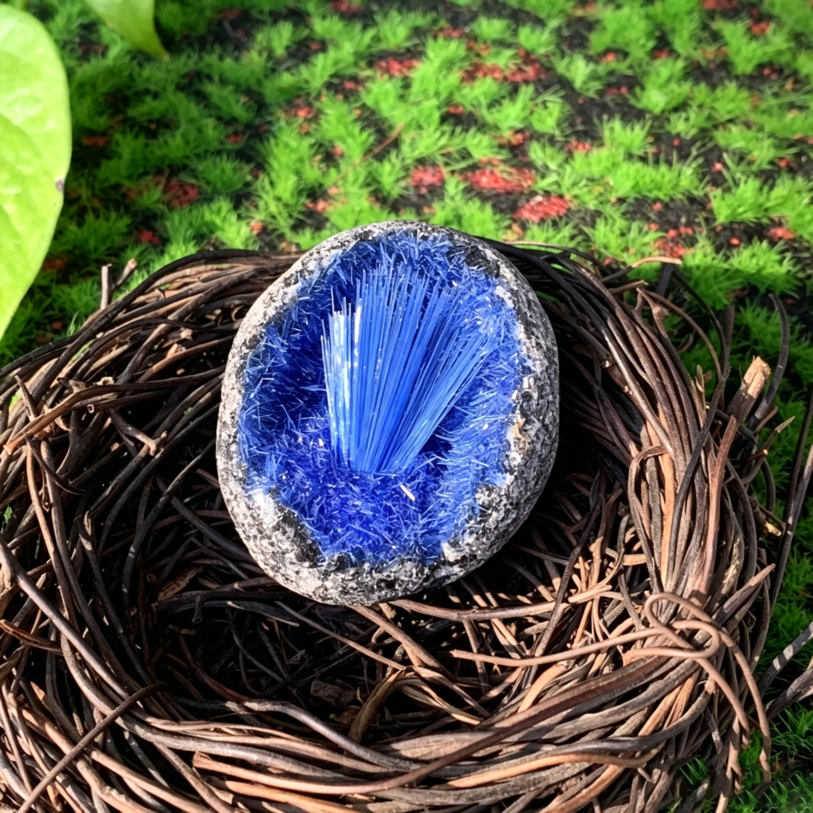 1PC Blue Needle Crystal Geode Cluster Reiki Healing Crystal Home Decor Gift 1PC Blue Needle Crystal Geode Cluster Reiki Healing Crystal Home Decor Gift