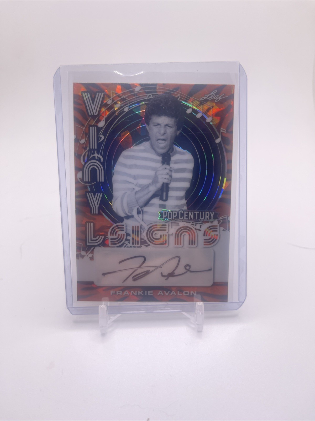 FRANKIE AVALON 2022 Leaf Pop Century Signature Orange Tiger Auto Card  /4