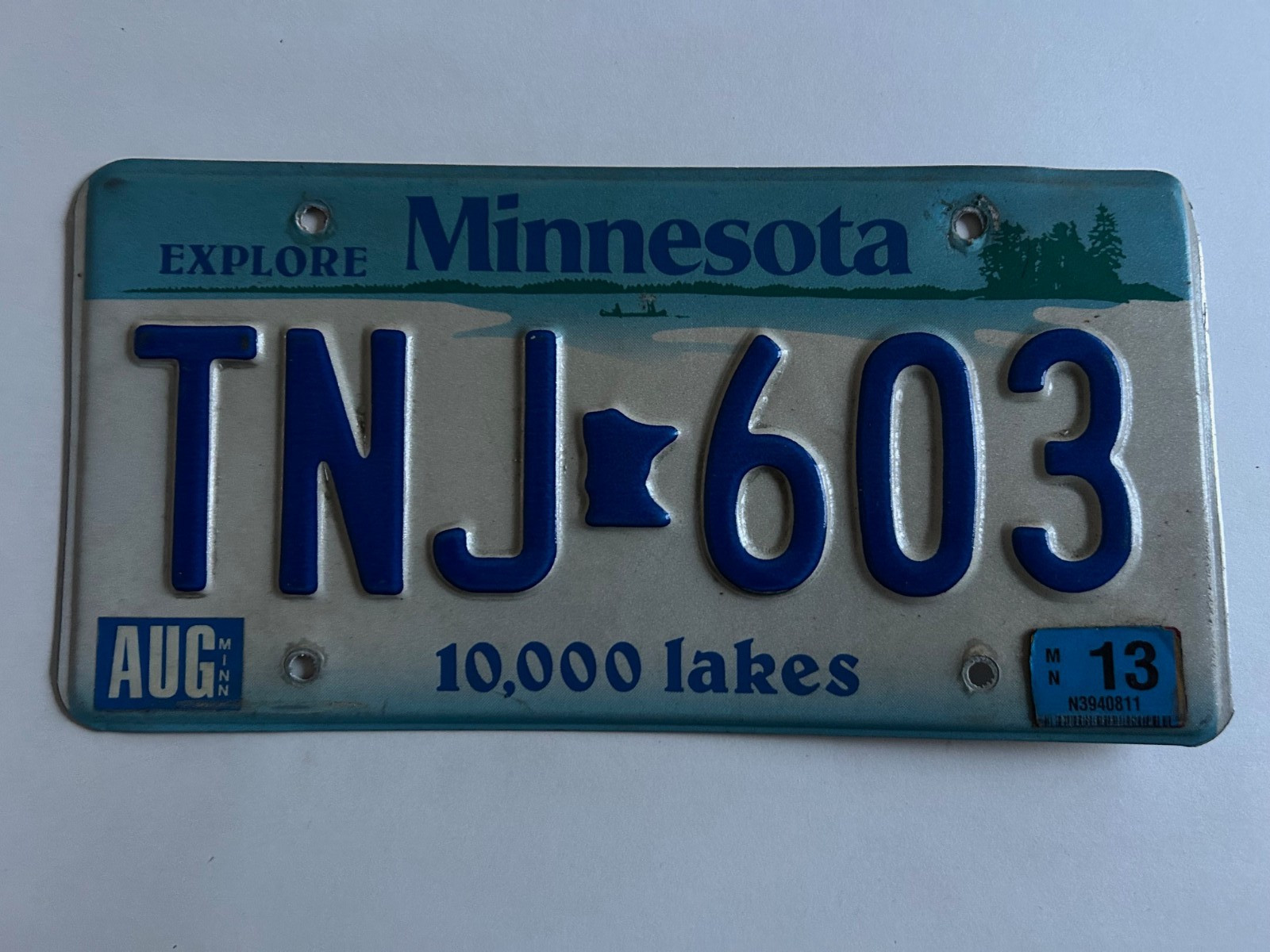 2013 Minnesota License Plate All Original