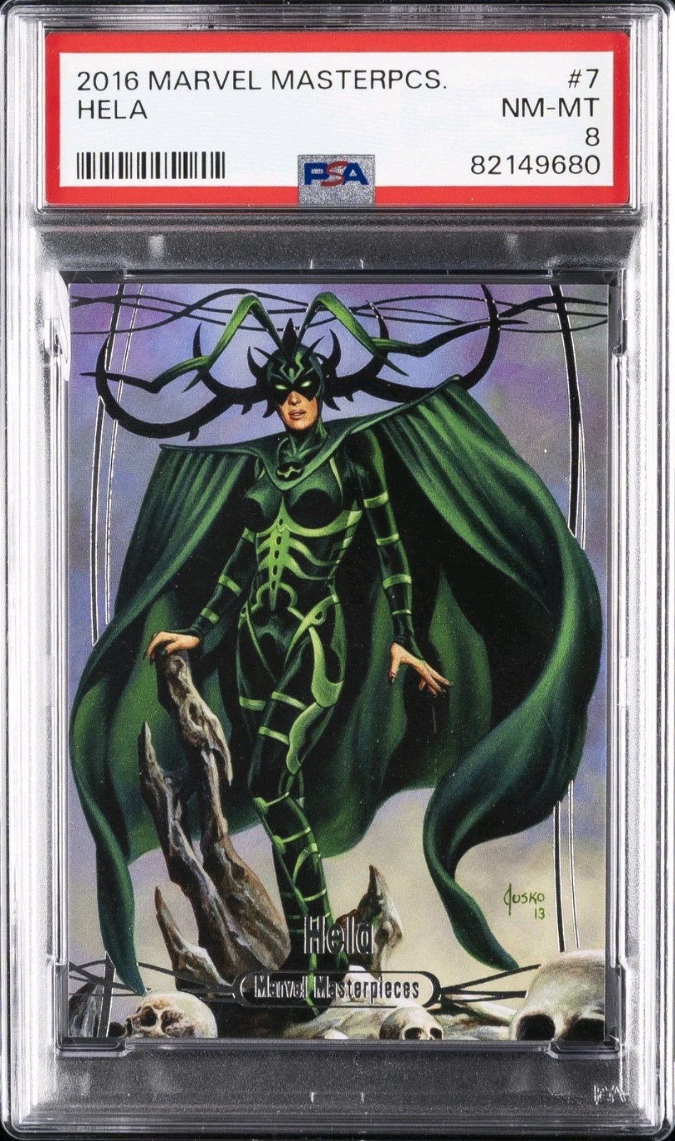 2016 HELA PSA 8 UPPER DECK MARVEL MASTERPIECES #\'d /1999