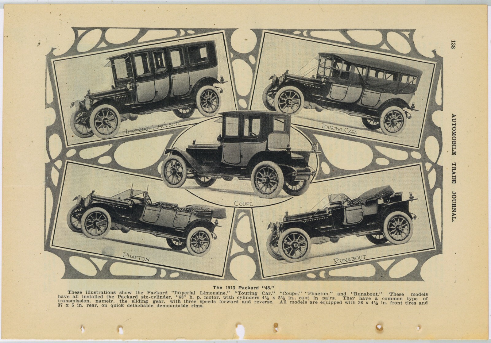 1912-13 Packard Motor Cars Photo Layout: Imperial Limousine, Phaeton, Coupe ++