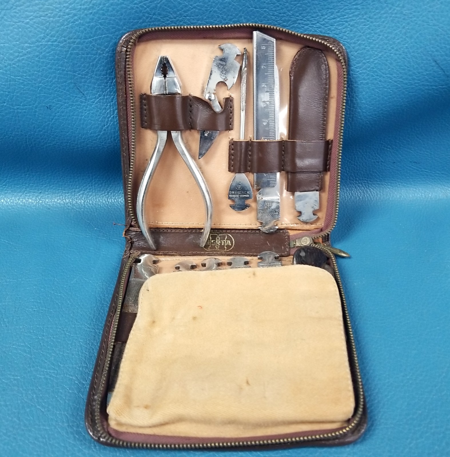 VTG Dreizak Solingen Germany Trident Wusthof Multi Pocket Knife Tool Kit Herta