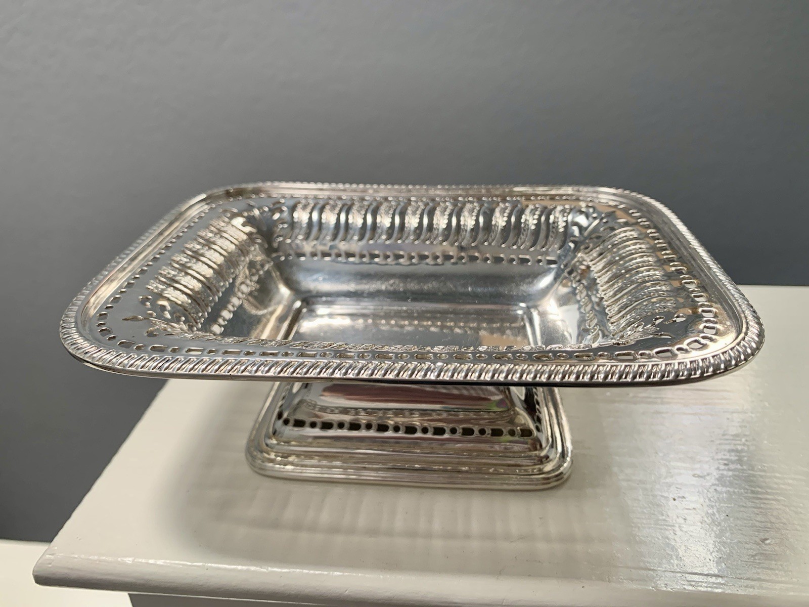 Barker Ellis England Menorah Silverplate Vintage Candy Dish  Super Clean
