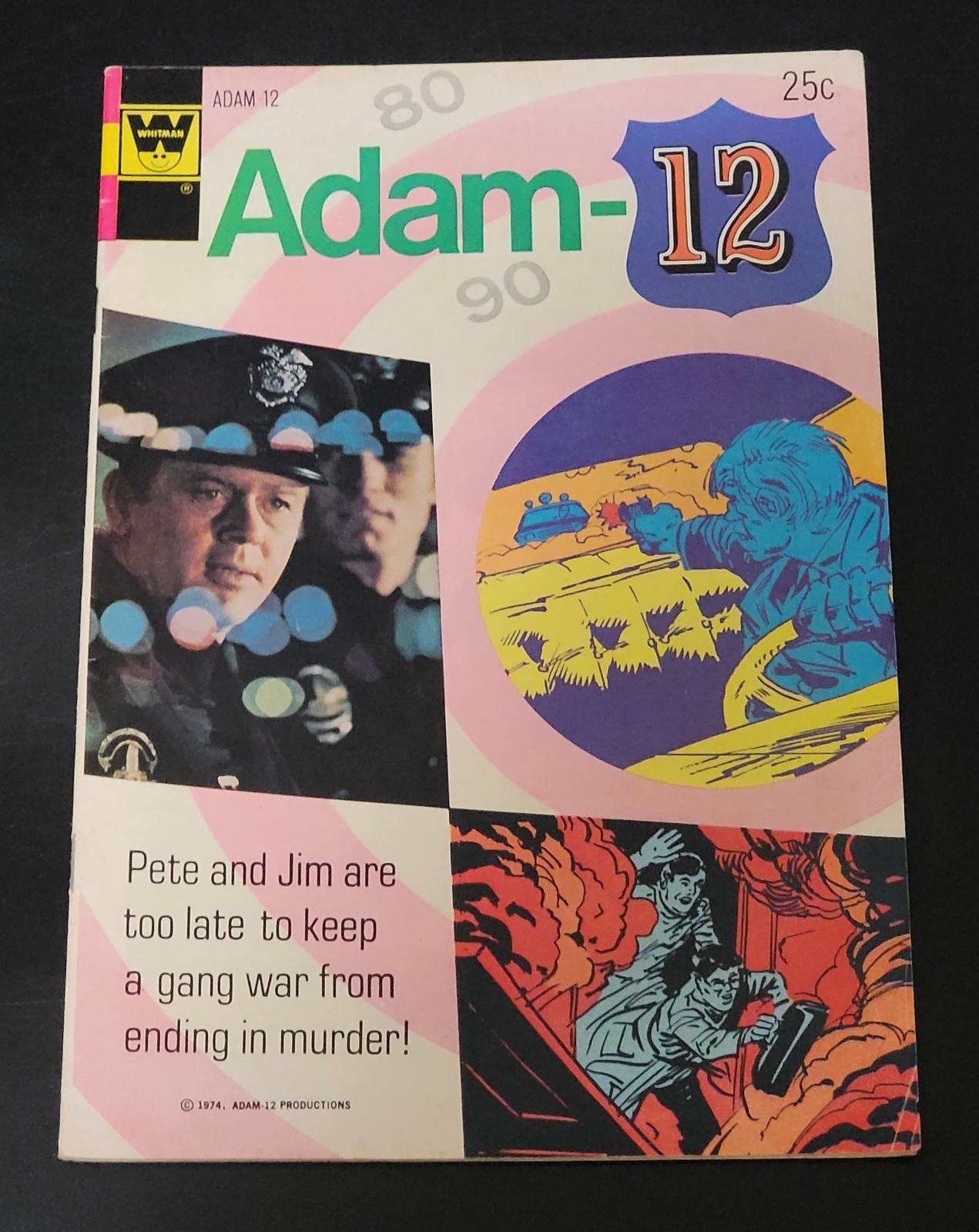 Adam 12 (1973) #4 Whitman TV Photo Cover Martin Milner & Kent McCord FN+
