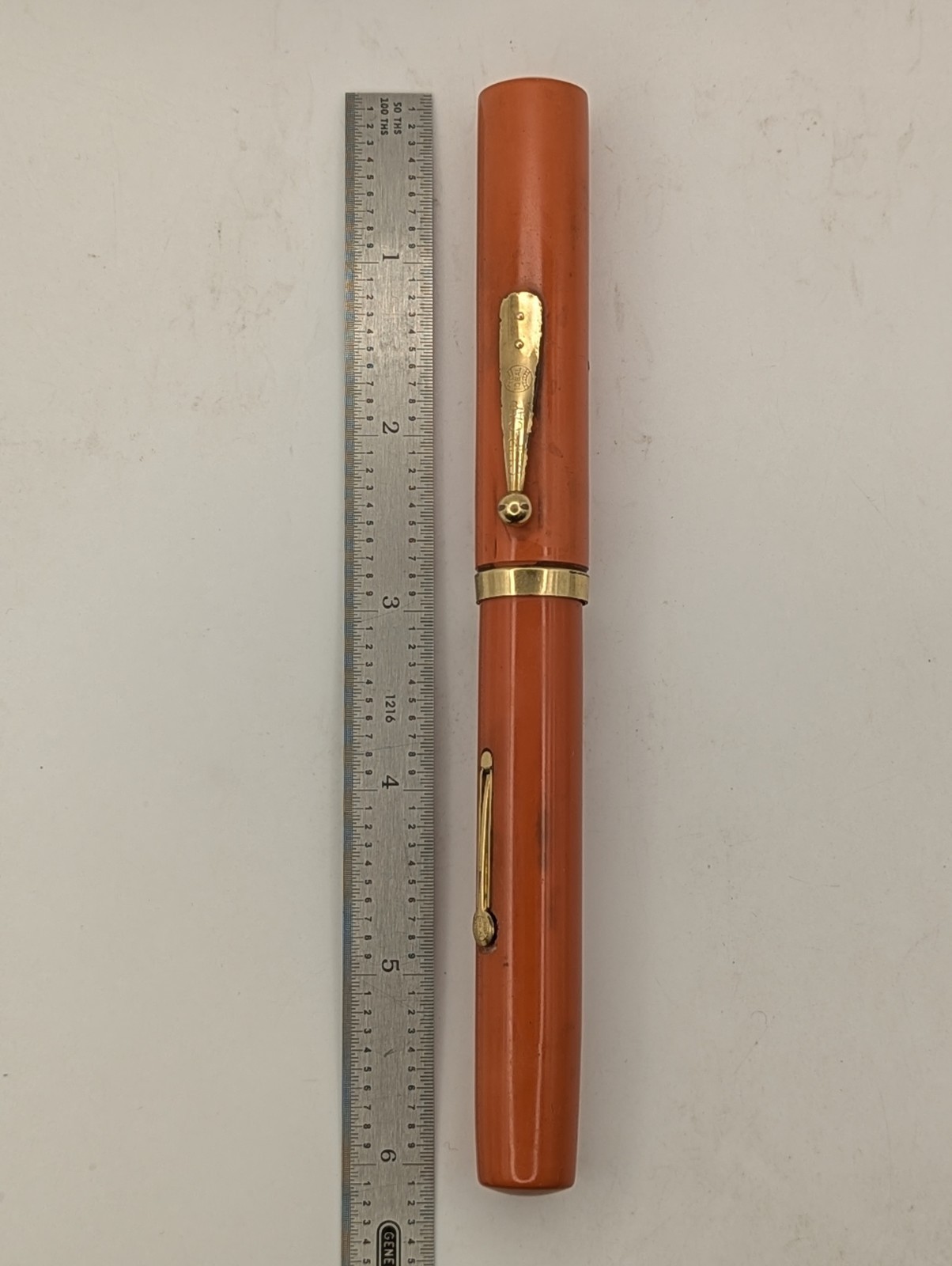 Waterman 58 Cardinal Red Hard Rubber Fountain Pen 14k EF Gold Nib Restored