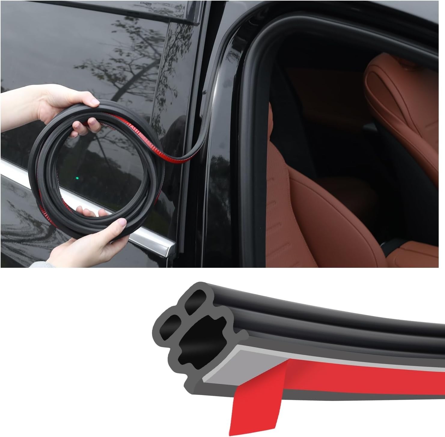 52.5Ft Thickened Rubber Car Door Seal Weather Stripping For Auto Hood Trunk SUV