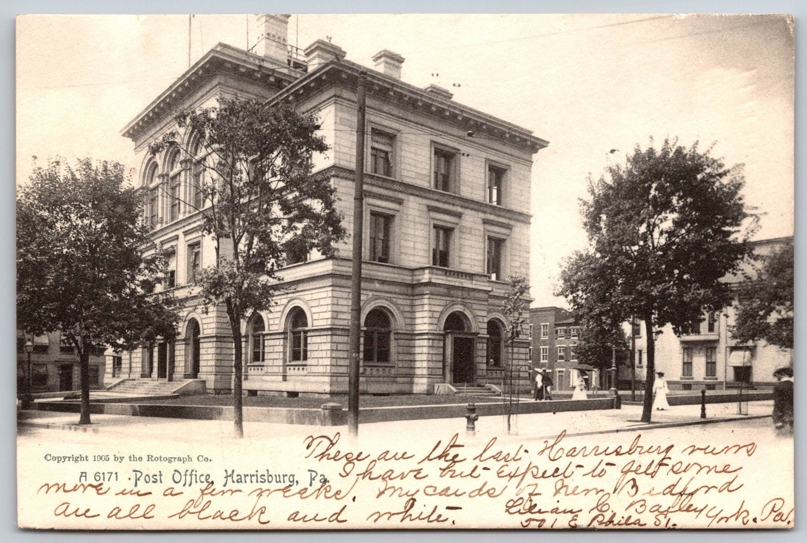 Harrisburg Pennsylvania Post Office Rotograph Co. Postcard PC280