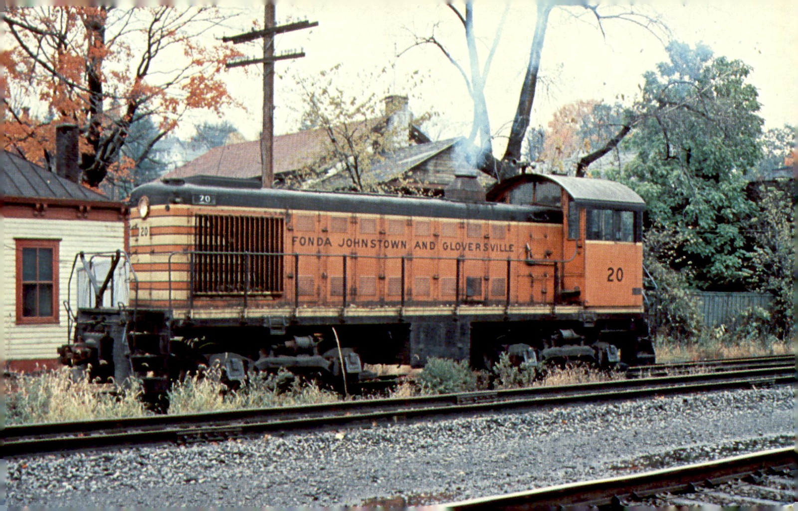 Fonda Johnstown & Gloversville Railroad Number 20, 1945 Postcard Fonda Johnstown & Gloversville Railroad Number 20, 1945 Postcard