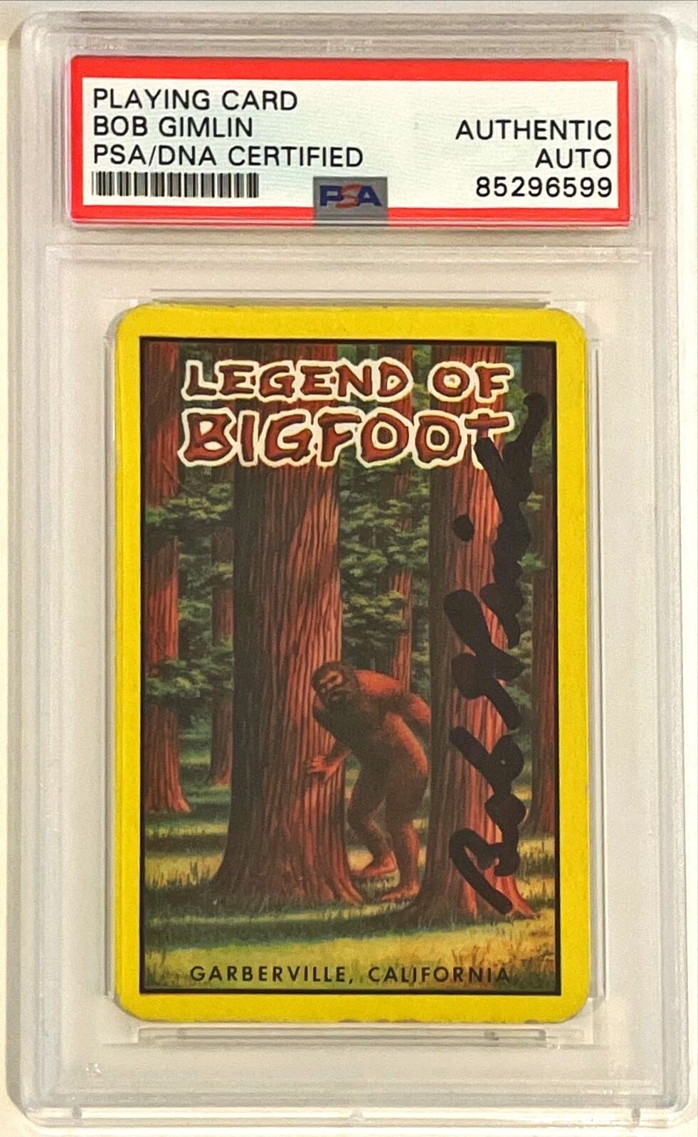 Bob Gimlin Legend Of Bigfoot Sasquatch Signed Auto Playing Card PSA DNA