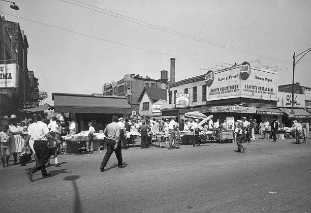 Market At West Maxwell Street And South Halsted Street Chicago Il - Old Photo
