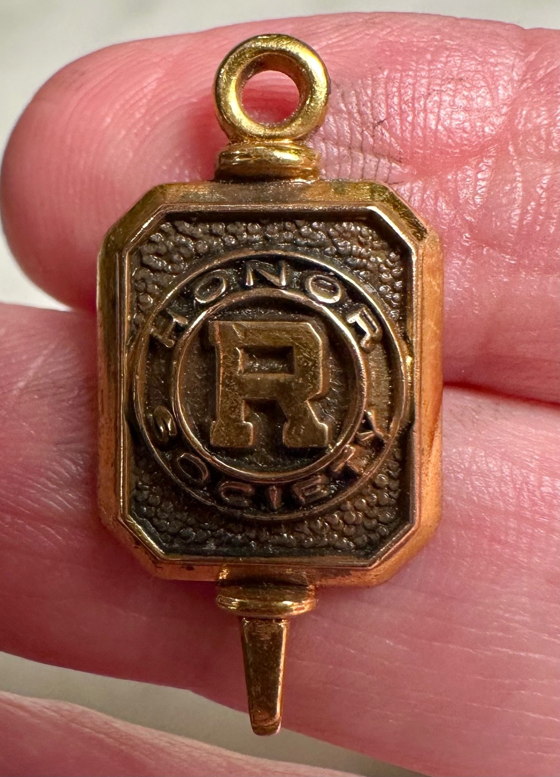 Vintage Rutgers University Honor SocietyVarsity Pin Fob, 1972-73, Gold Plated