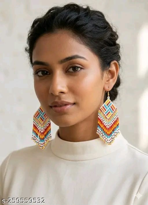 Beaded tassel earrings for party, wedding, daily life, work, school, holidays Beaded tassel earrings for party, wedding, daily life, work, school, holidays