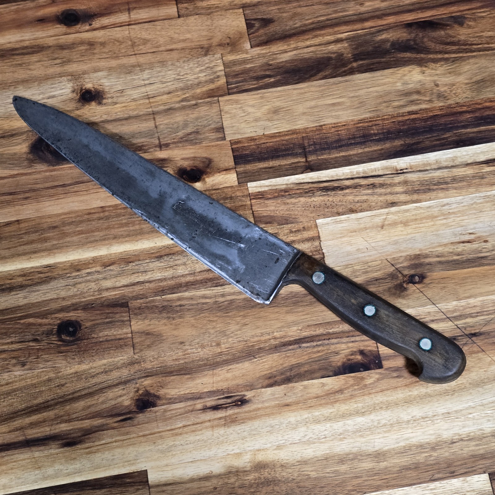 Vintage Gustav Emil Ern Solingen Germany Carbon Steel Chef's Knife 10