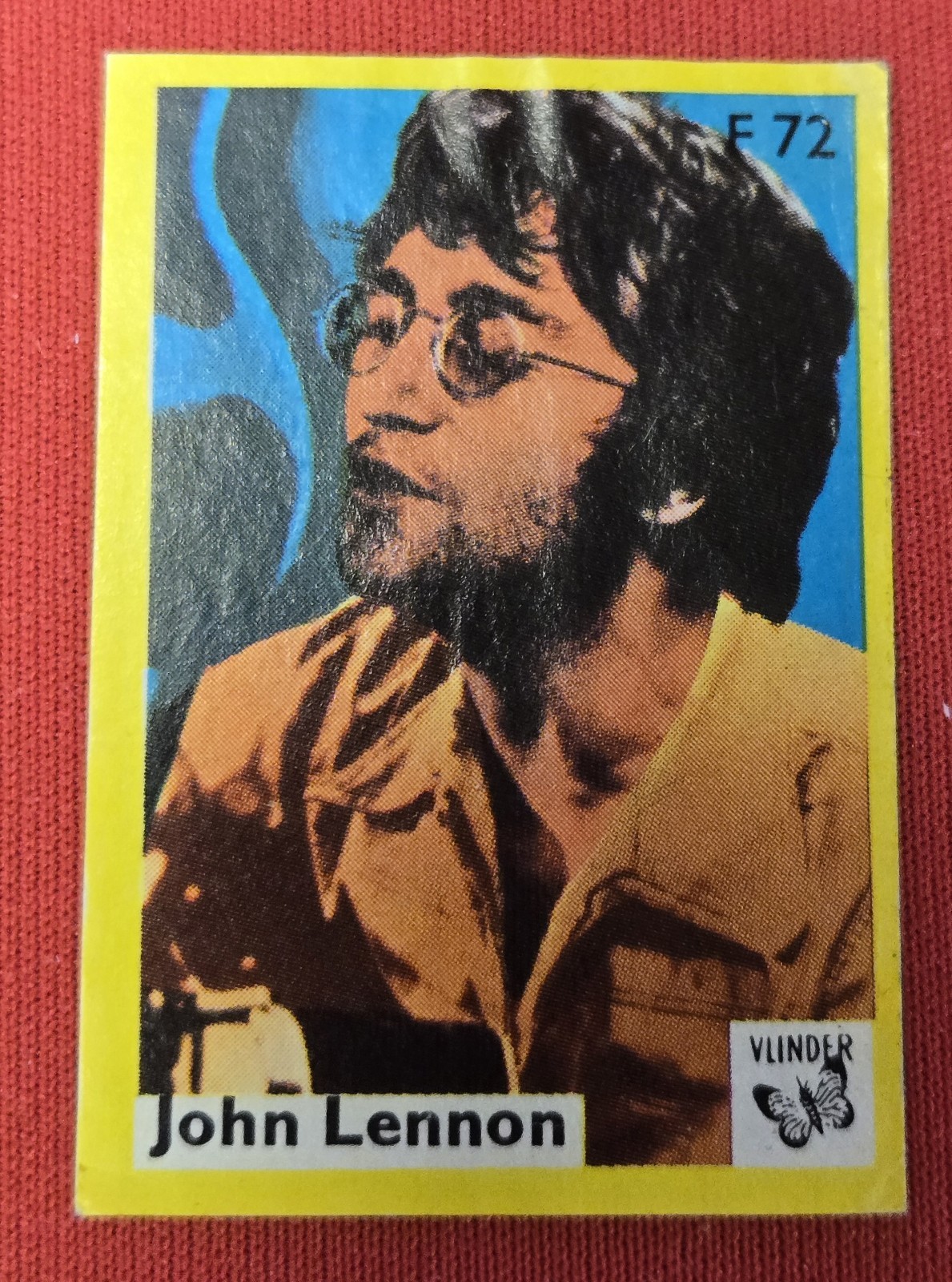 John Lennon The Beatles Vintage Matchbox Label Vlinder F72 1970s Beatles Solo
