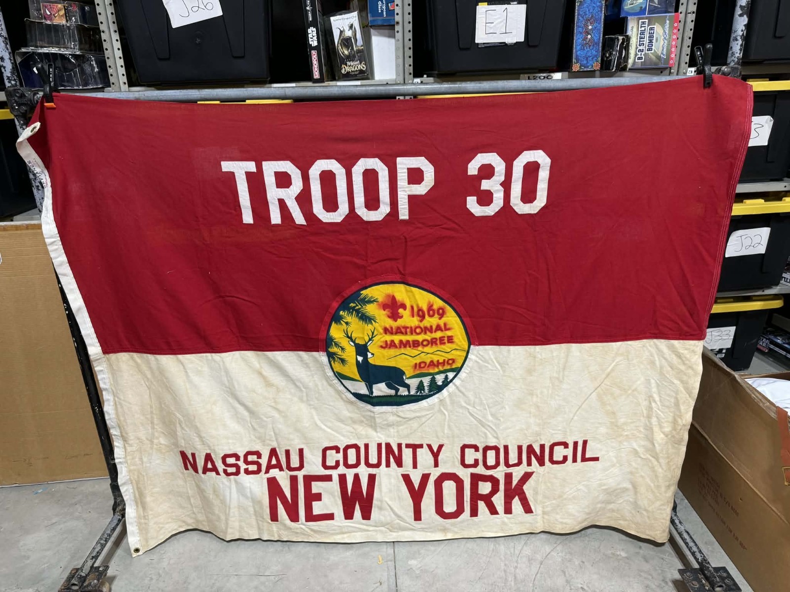 1964 National Jamboree New York Nassau County Troop 30 Flag  64.5x48.5