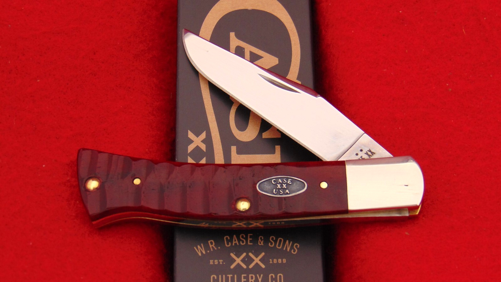Case XX BR61135 SS Old Red Bone Gator Jig Axe Handle Ruple Knife 51546