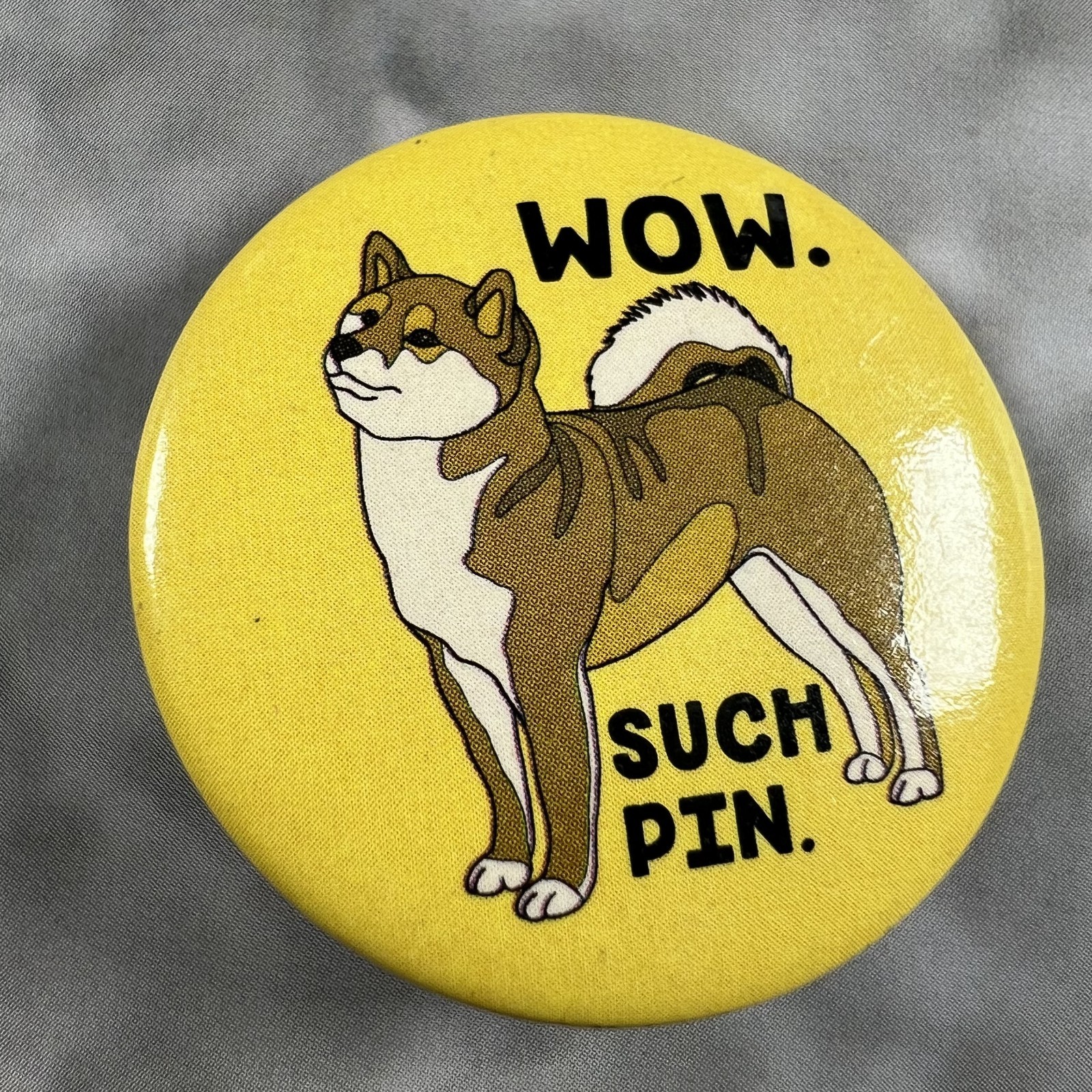 Wow Such Pin Doge Coin Dog Shiba Button Safety Pin Back 1.50\