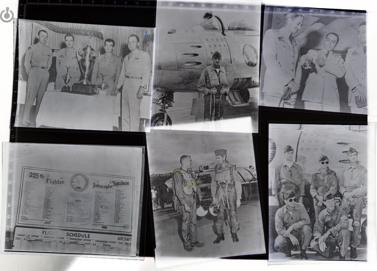 Vtg 1954 USAF 335th Fighter Sqdrn F-86 Sabre & USN Naval Aviator Negative Lot 7