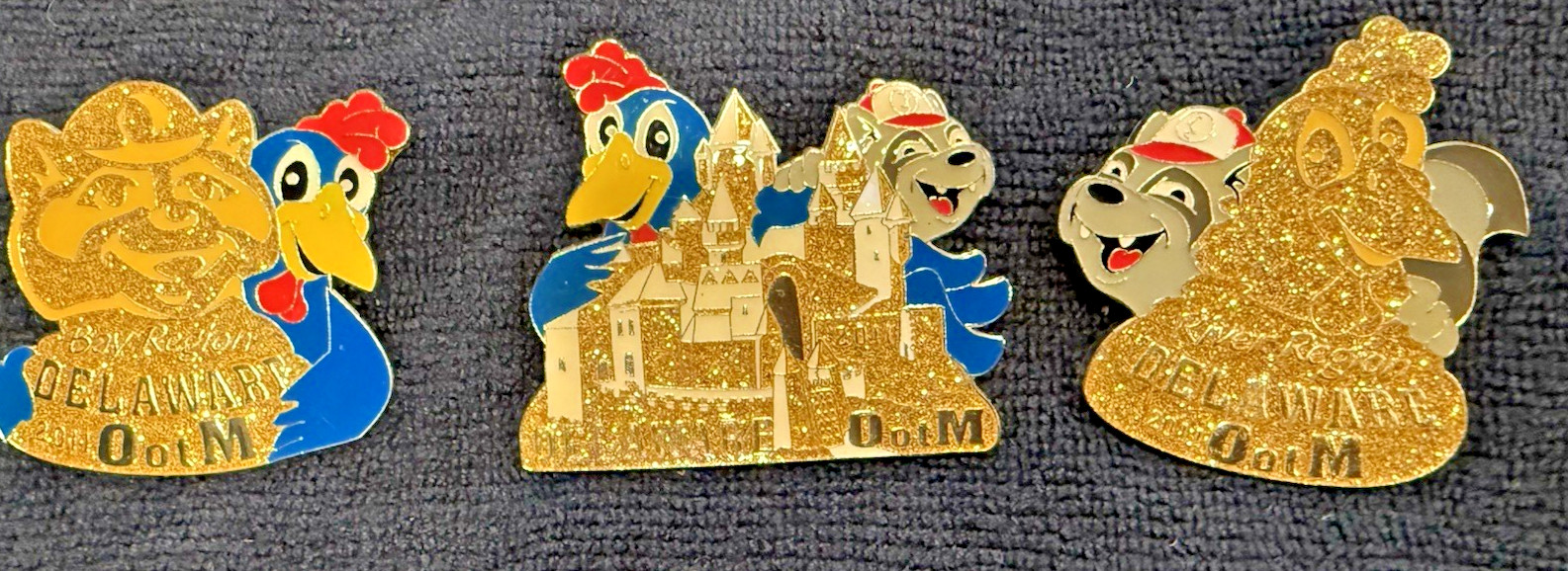 Odyssey of the Mind Vintage Delaware 2011 Glitter Sandcastles 3-Pin set OM