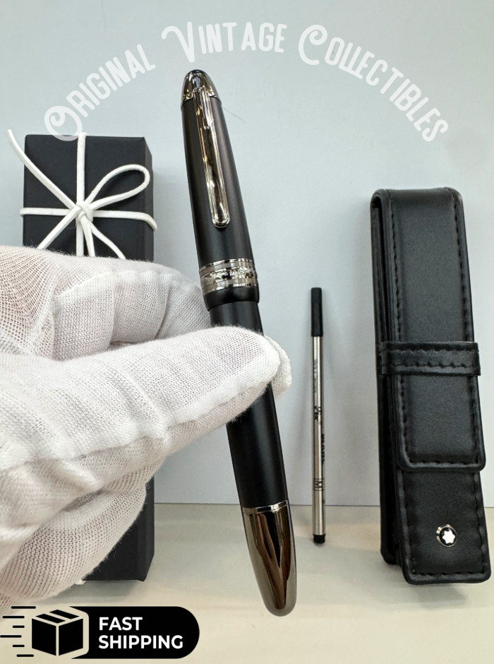 Rare MONTBLANC Meisterstück Edition Ultra Black Classique Gift W Case Fast Hot💯