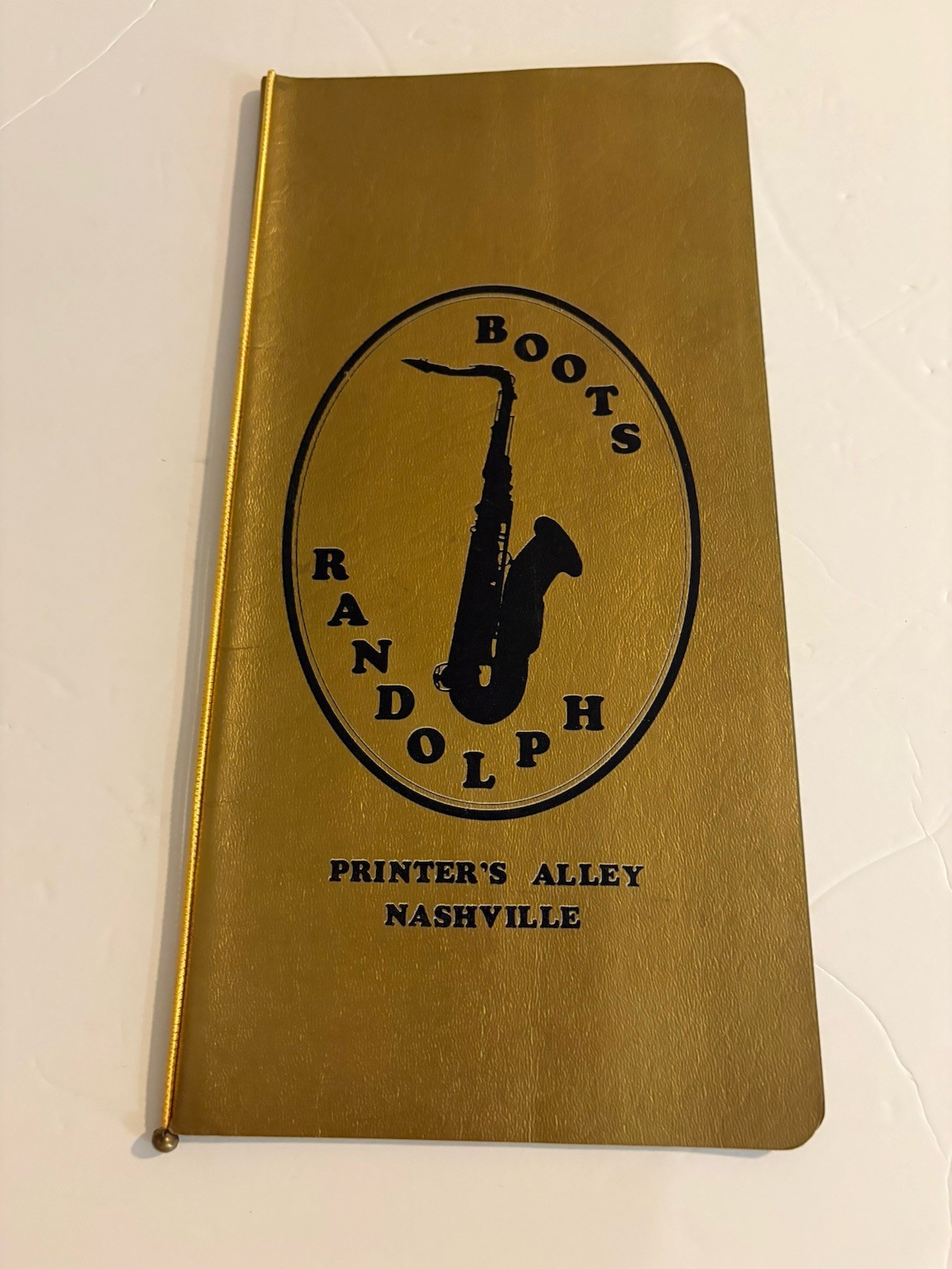 Boots Randolph Printers Alley Nashville Vintage Menu Musician Blues Steak Crab