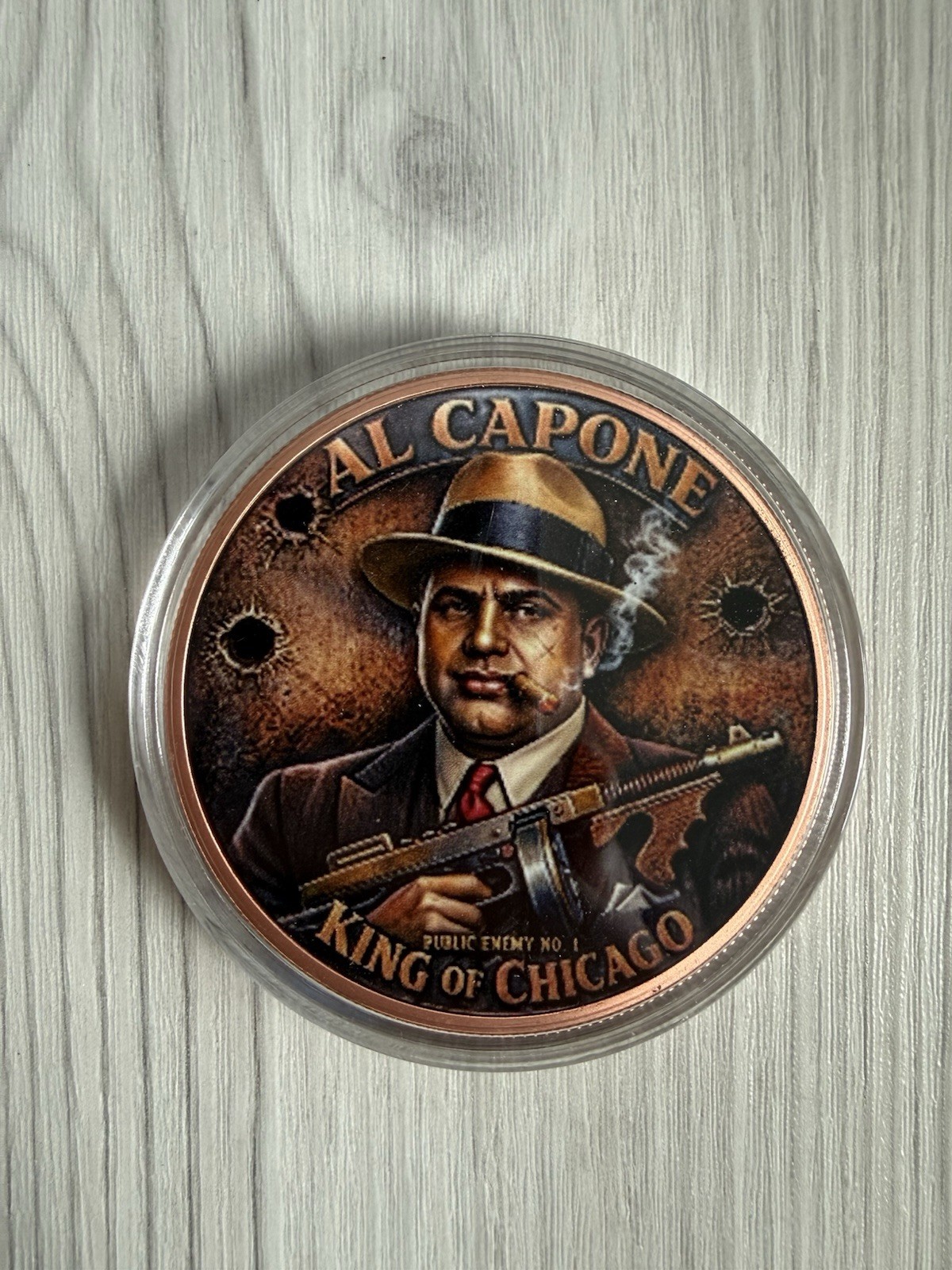 5 oz .999 Fine Copper Round Al Capone King of Chicago UV PRINITED