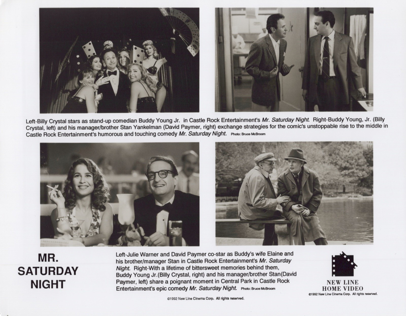 Mr. Saturday Night Julie Warner David Paymer 1992 Movie 8x10 Vintage Press Photo