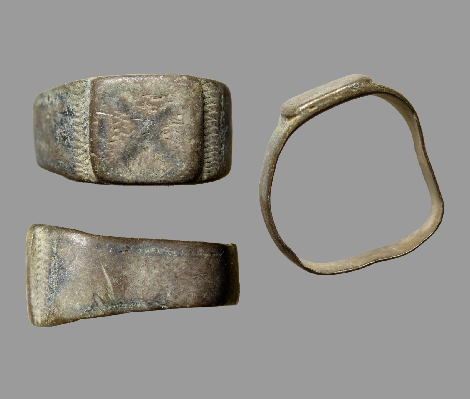 Roman Imperial Silver Ring Incised X Military Mark 200AD Certified Ancient COA