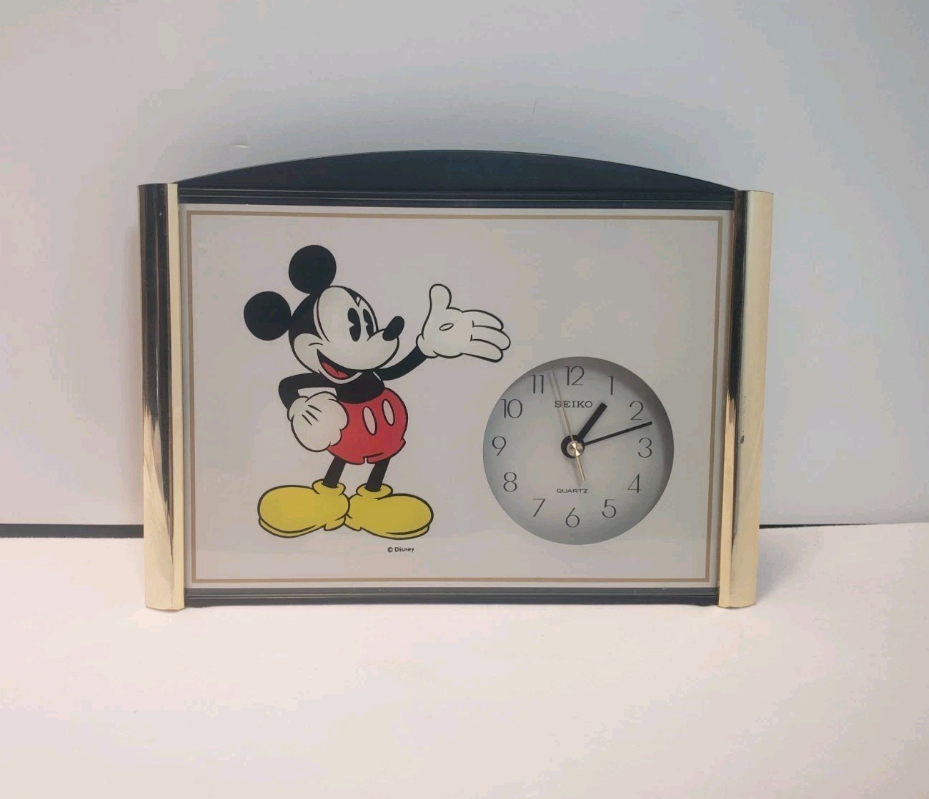 Vintage Seiko Mickey Mouse Desk Shelf Mantle Clock Japan Disneyana Works