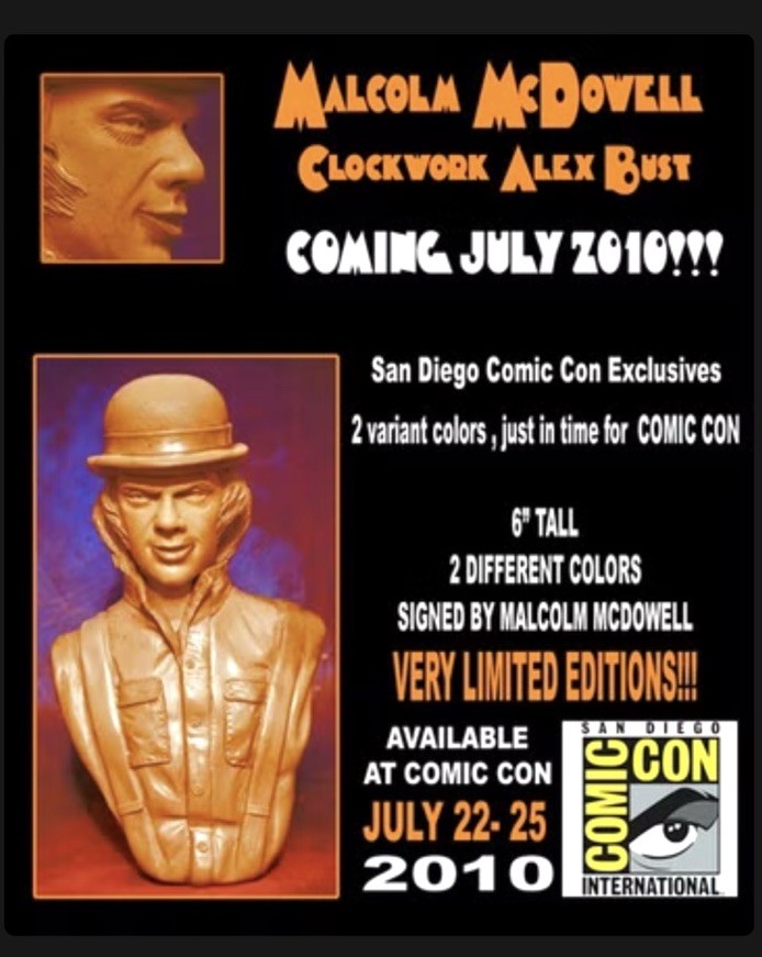 A Clockwork Orange Retro Outlaw Alex Bust Signed SDCC 2010 Exclusive Kubrick