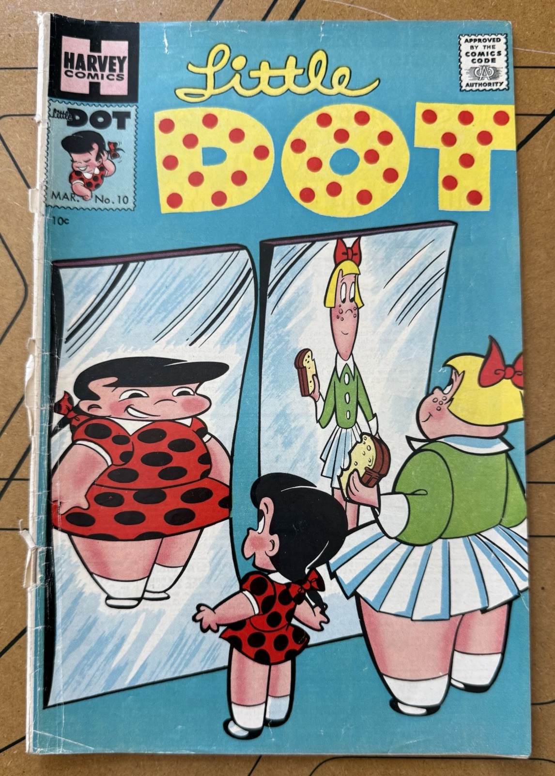 Vintage 1955 Little Dot #10, Spectacular Fun House Mirror Cover by Marty Taras