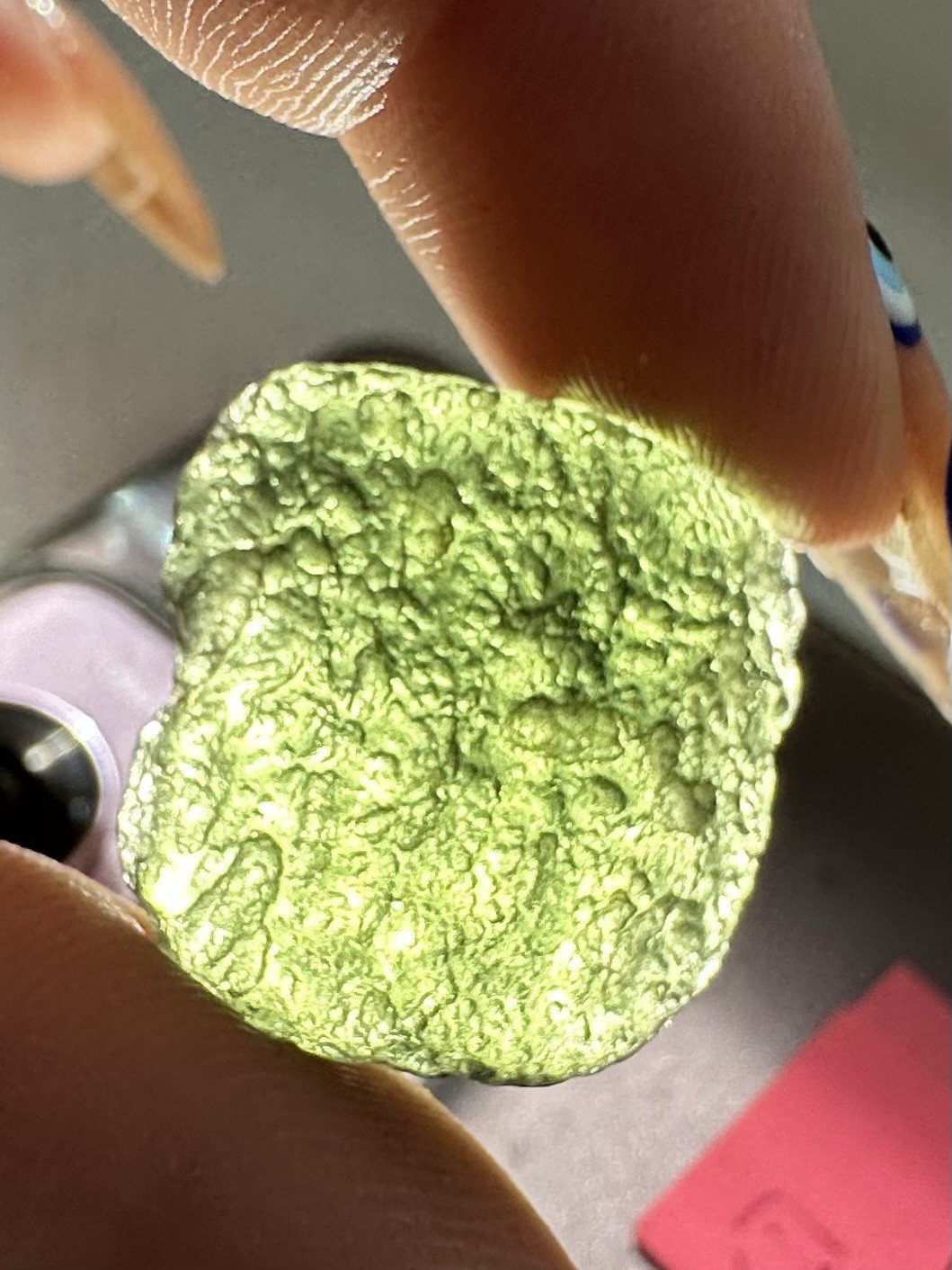 Moldavite 4.68g, Lab Certified, RXF Analyzed, Visible Air Bubbles