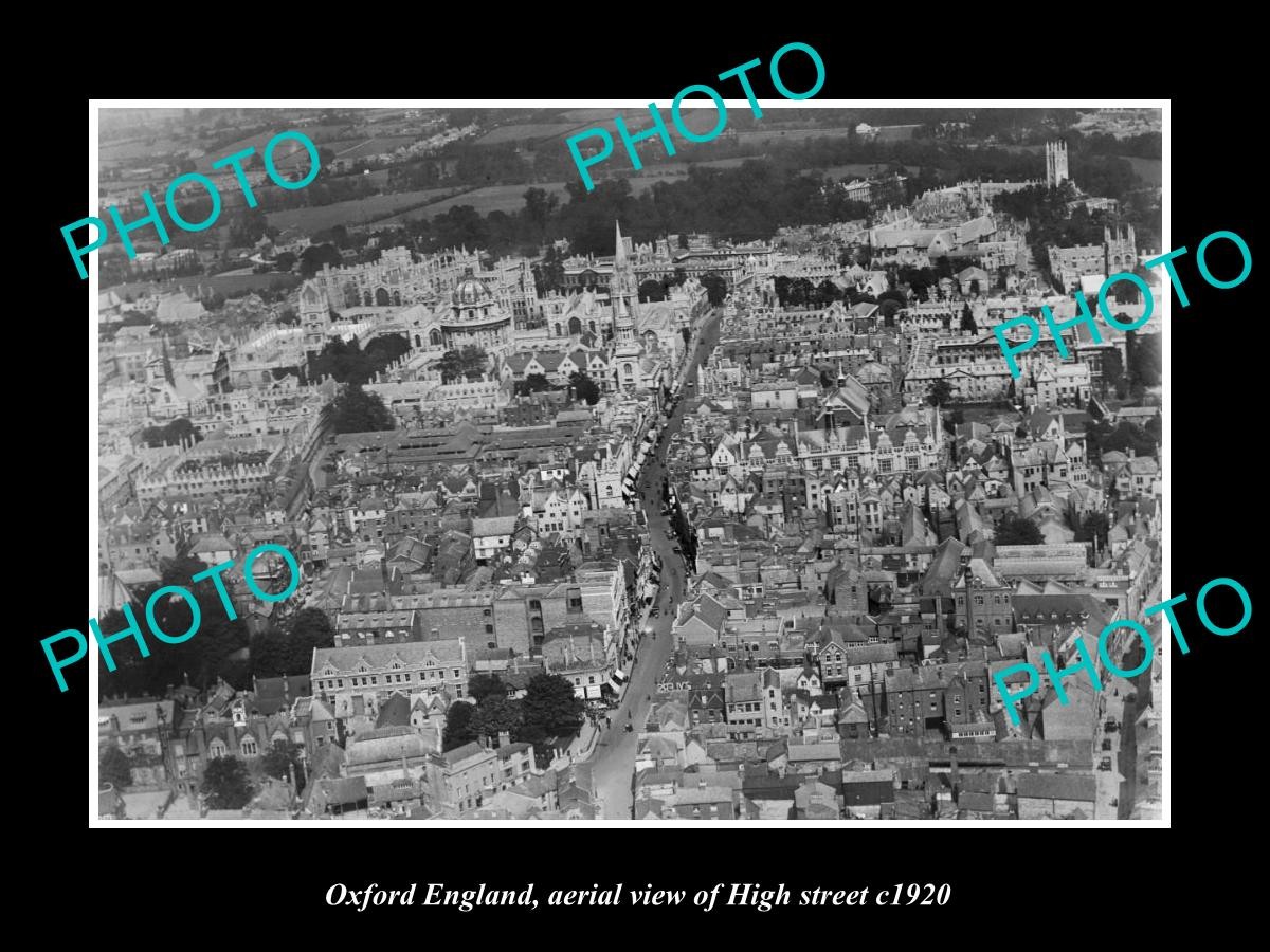 Oxford England Aerial View Of High Street c1920 Old Large Historic Photo