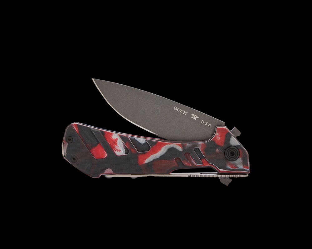Buck AUGUST 2025 BOTM MARKSMAN 830 154CM RED/BLACK/WHITE G10.  0830 110 112