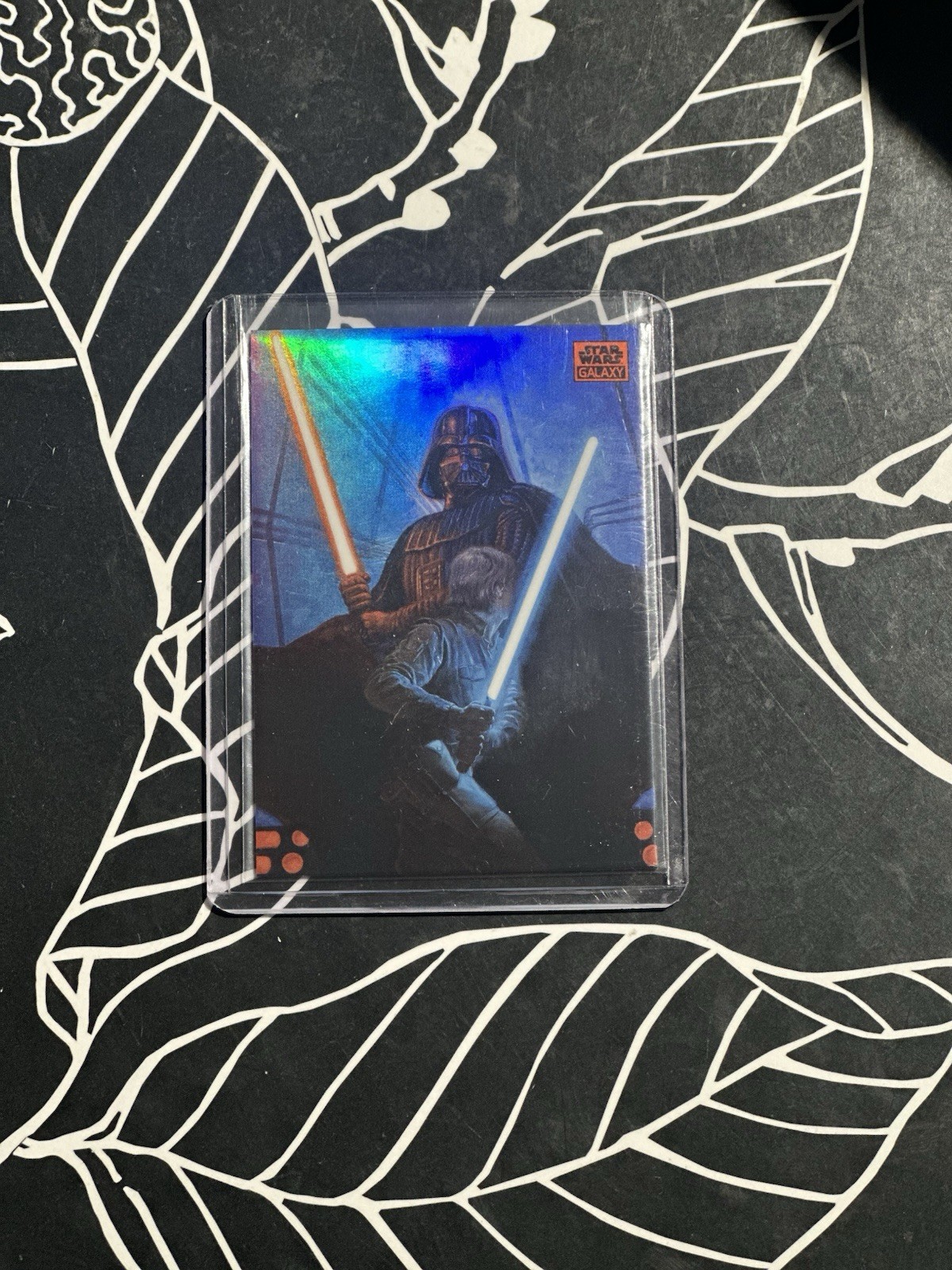 2025 Topps Star Wars Galaxy Confrontation #24 Orange Refractor /25 Luke & Vader