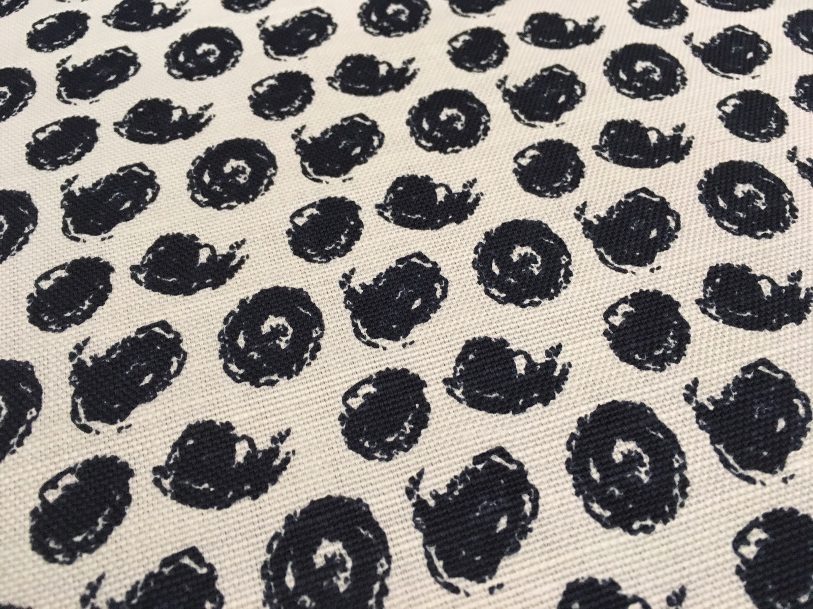 Schumacher Studio Bon Circle Dot Handprint Fabric- Tilly / Midnight 2.10 yds