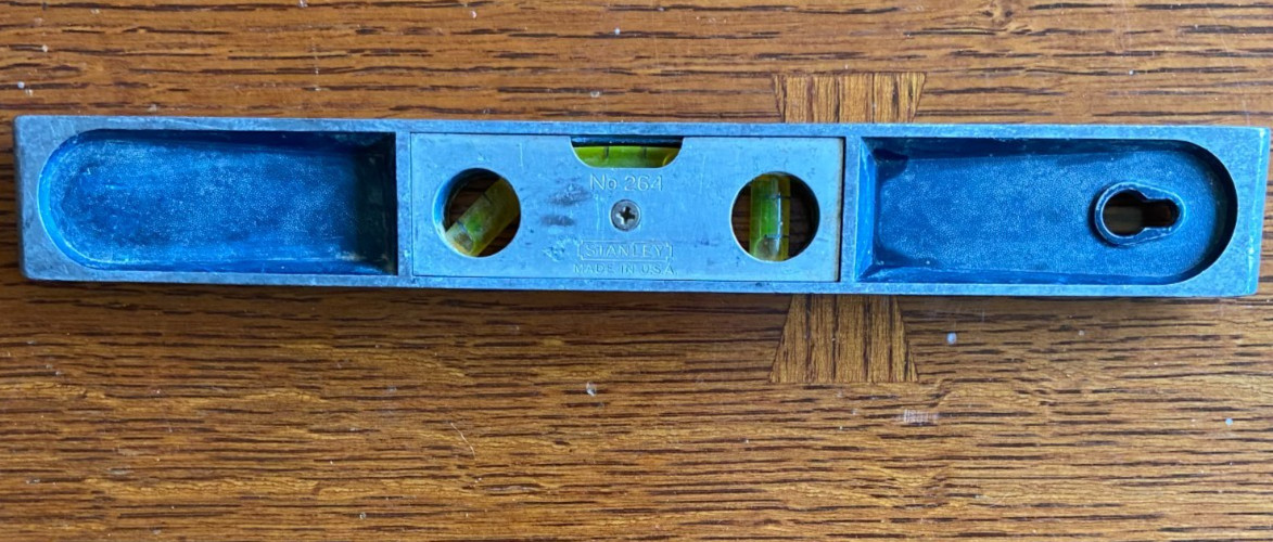 Vintage Stanley No. 264 Aluminum 3 Eye Torpedo Level 9\