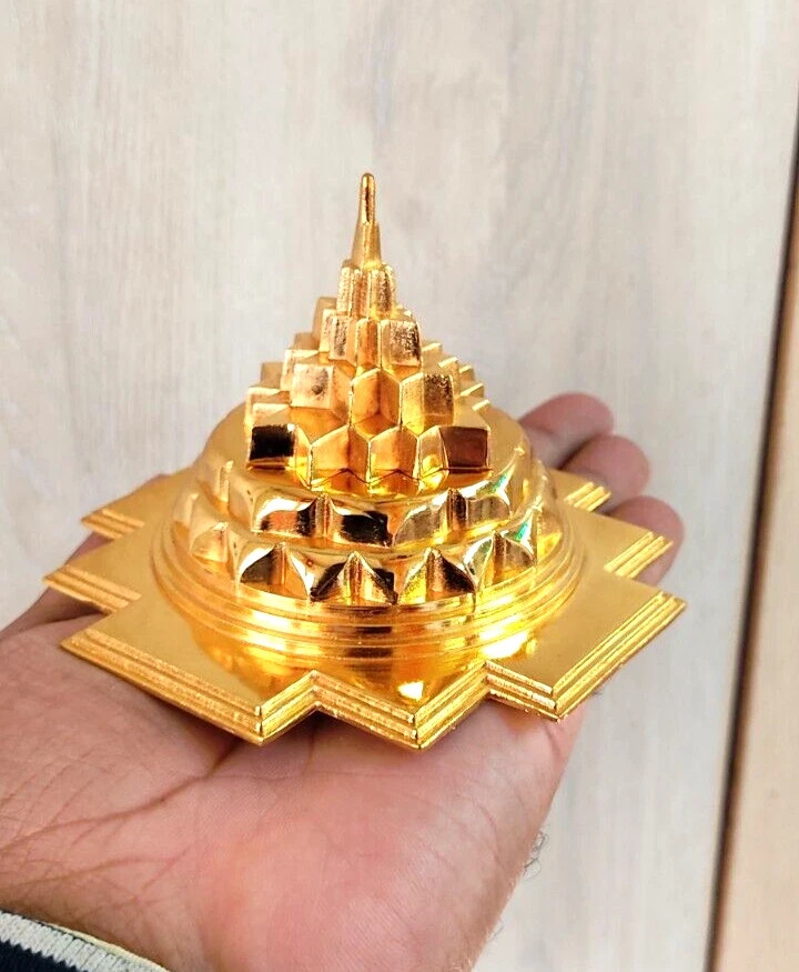 Meru Shri Yantra Hindu Ancient Design Made in Ashtadhatu Gold Plated