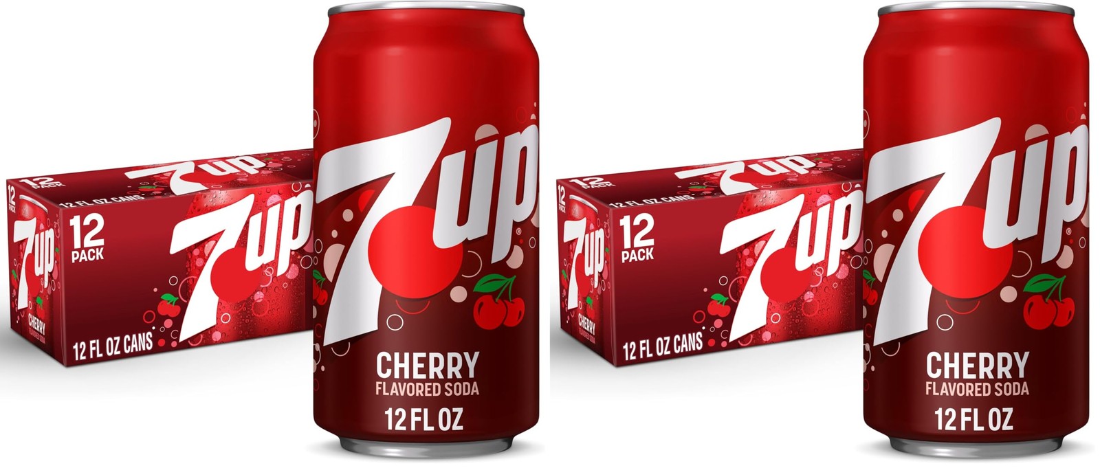 7UP Cherry Flavored Soda, 12 fl. oz. Cans, 12 Pack 12 Fl Oz (Pack of 24), Red